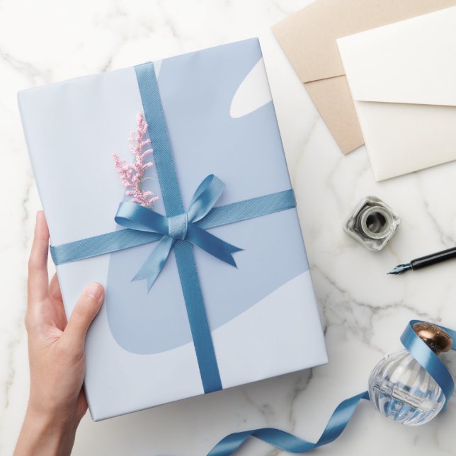 Papel De Regalo Flor de ondas Polvo Azul (Regalar)