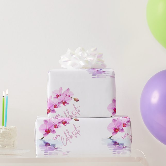 Papel De Regalo Flor de orquídeas silvestres Cumpleaños / Pequeña (Regalos de fiesta)