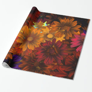 Papel De Regalo Flor de otoño marrón