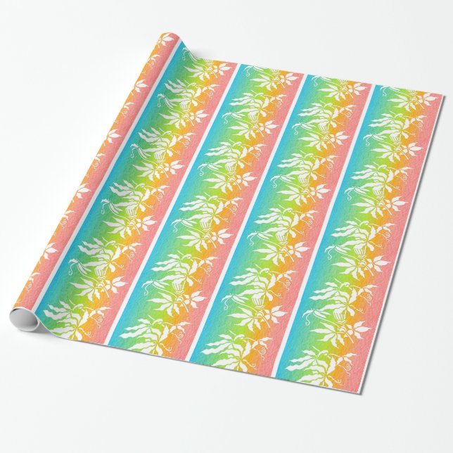 Papel De Regalo Flor de pasión arcoiris (Desenrollado)