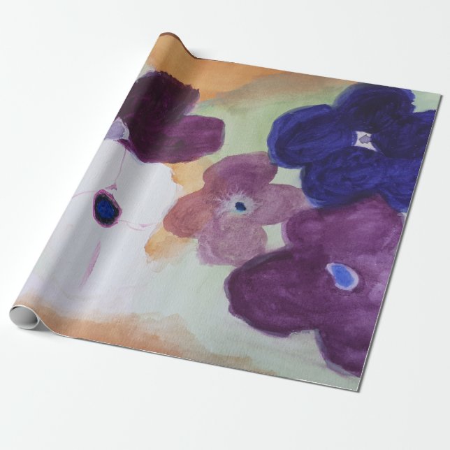 Papel De Regalo Flor de primavera anémica (Desenrollado)