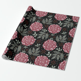 Papel De Regalo Flor de Rosa de Invierno