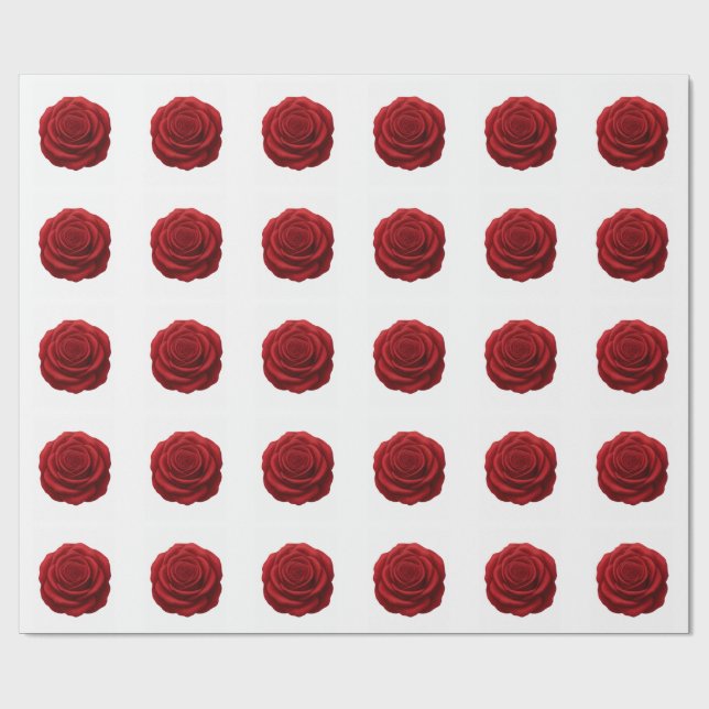 Papel de Regalo - Flor de Rosa Roja (Superficie plana)