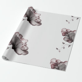 Papel De Regalo Flor de rosado