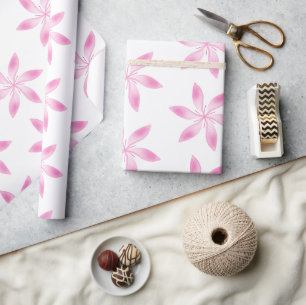 Papel De Regalo Flor de Sakura rosa suave dibujada a mano Minimali