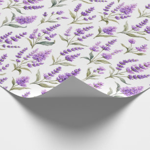 Papel De Regalo Flor de Salvia Púrpura Lavanda Verde