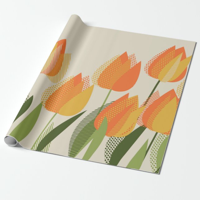 Papel De Regalo Flor de tulipán amarillo (Desenrollado)