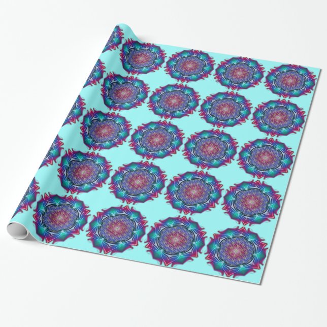 Papel De Regalo Flor de vida - Mandala IV (Desenrollado)