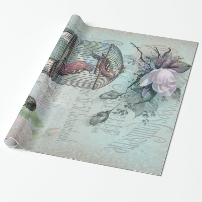 Papel De Regalo Flor del Birdcage (Desenrollado)