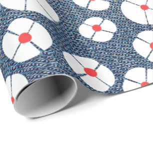 Papel De Regalo Flor divertida en Denim