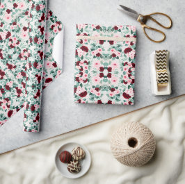 Papel De Regalo Flor elegante de Borgoña