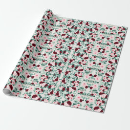 Papel De Regalo Flor elegante de Borgoña