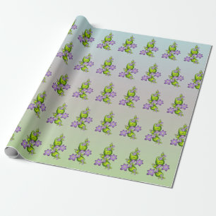 Papel De Regalo Flor Floral Fantasía Lilac Flores Formas verdes Fr