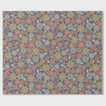 Flor florece y florece en coral, azul y verde