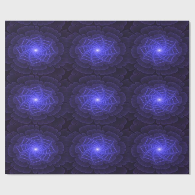 Papel de regalo Flor Fractal BlueLotus (Superficie plana)