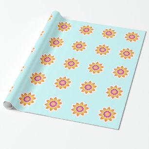 Papel De Regalo Flor Fusion_Geométrica_Poppy Fuchsia Sunburst