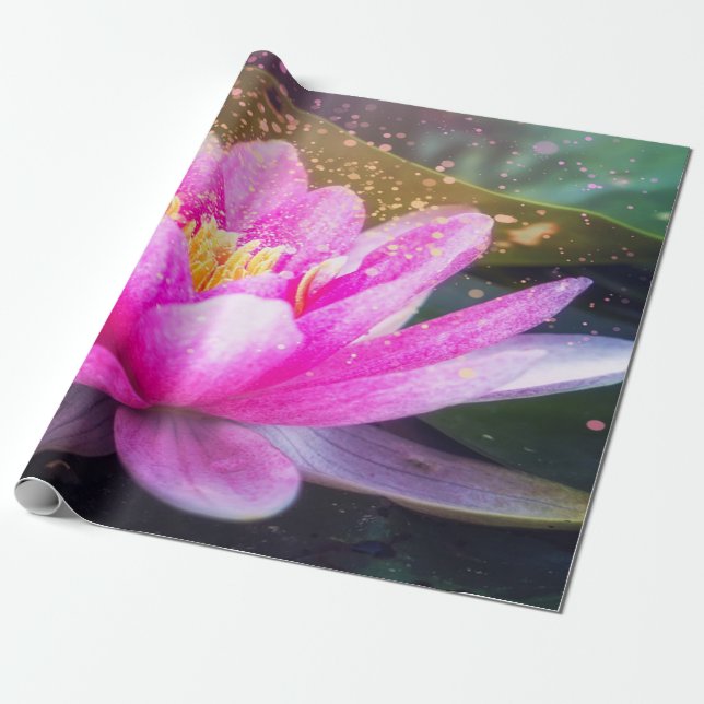 Papel De Regalo Flor Lotus. Paisaje, zen (Desenrollado)