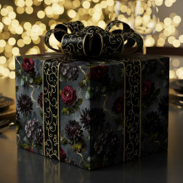 Papel De Regalo Flor Mopey Regalo Floral Oscuro