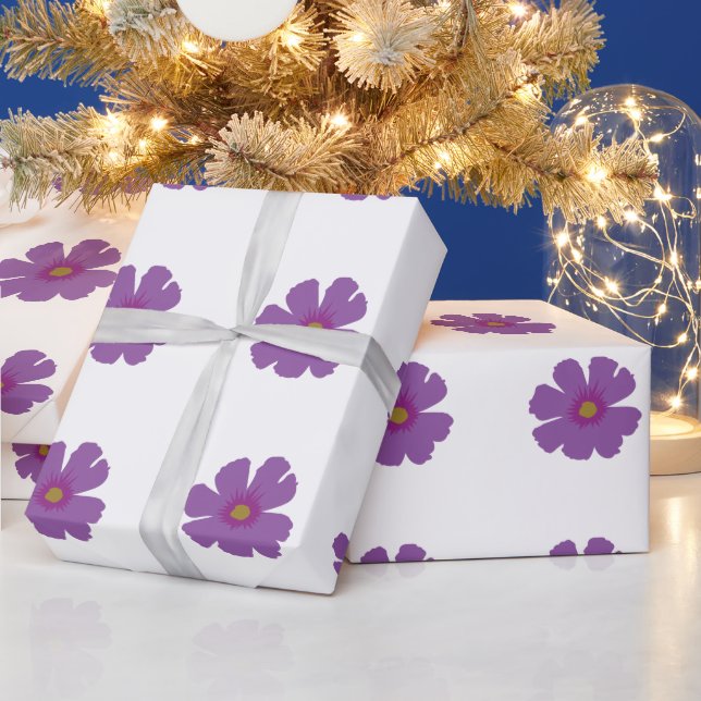 Papel De Regalo Flor morada (Vacaciones)
