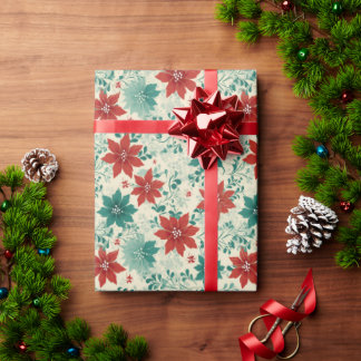 Papel De Regalo Flor Navidad clásica y elegante