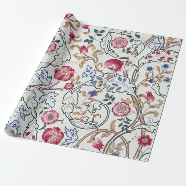 Papel De Regalo Flor, patrón floral, William Morris (Desenrollado)