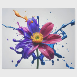 Papel De Regalo Flor Pintada