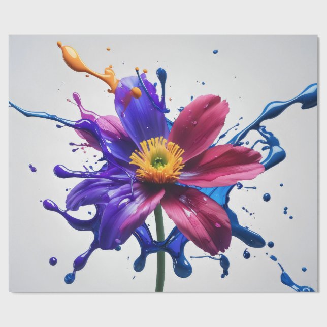 Papel De Regalo Flor Pintada (Superficie plana)