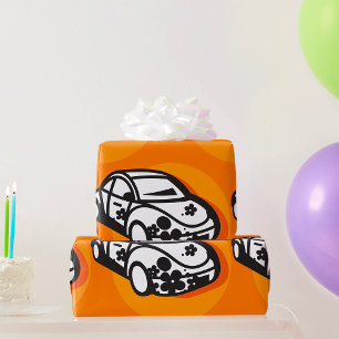 Papel De Regalo Flor Power Car Curte Hippie Style