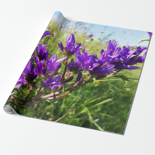 Papel De Regalo Flor púrpura elegante salvaje (Desenrollado)