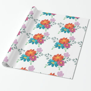 Papel De Regalo Flor roja Marsala Burgundy naval rústica elegante