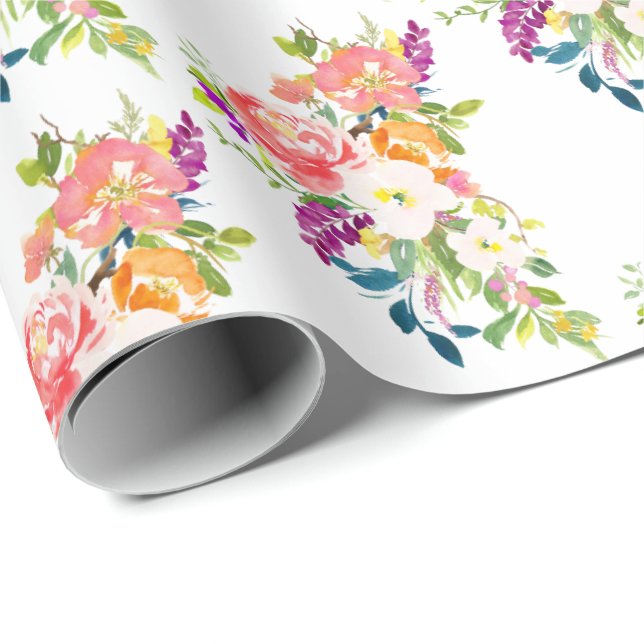 Papel De Regalo Flor roja rosa (Esquina del rollo)