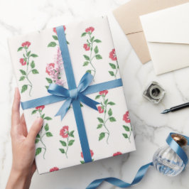 Papel De Regalo Flor roja vintage