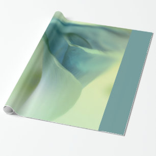 Papel De Regalo Flor Romántica en Tonos Azules