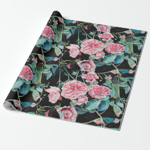 Papel De Regalo Flor rosa acuarela Pintar Rosas de arte