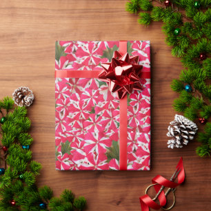 Papel De Regalo flor rosa de menta blanca