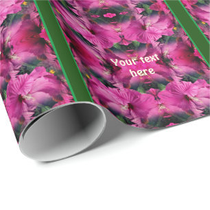 Papel De Regalo Flor rosa Hibiscus multiplexada personalizada