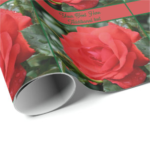 Papel De Regalo Flor rosa roja en flor personalizada