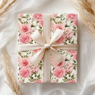 Papel De Regalo Flor rosa rosa suave pastel