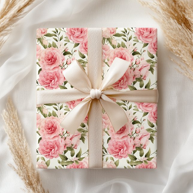 Papel De Regalo Flor rosa rosa suave pastel (Subido por el creador)