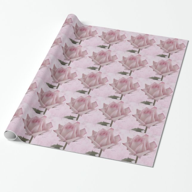 Papel De Regalo Flor rosa suave (Desenrollado)
