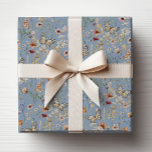 Papel De Regalo Flor salvaje de Boho azul<br><div class="desc">Papel de relleno de Flor salvaje Blue Boho. Haga que cada regalo se sienta especial con este papel de envolvimiento de mariposa y flor silvestre Boho, una forma muy bien diseñada para añadir encanto y elegancia a sus regalos de ducha de bebé. El suave fondo azul polvoriento está adornado con...</div>