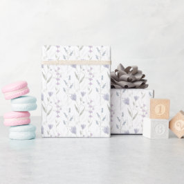 Papel De Regalo Flor silvestre acuarela púrpura azul