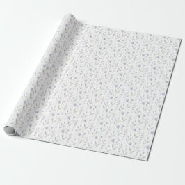 Papel De Regalo Flor silvestre acuarela púrpura azul