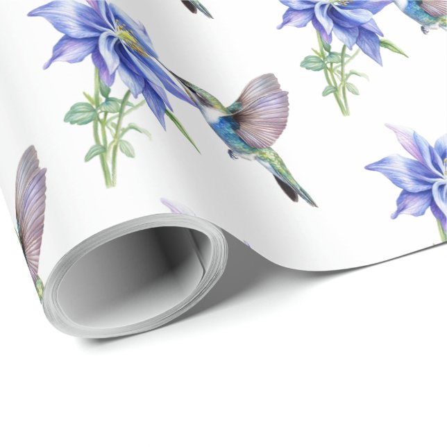 Papel De Regalo Flor silvestre Blue Floral (Esquina del rollo)