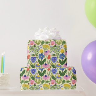 Papel De Regalo Flor silvestre botánica vintage