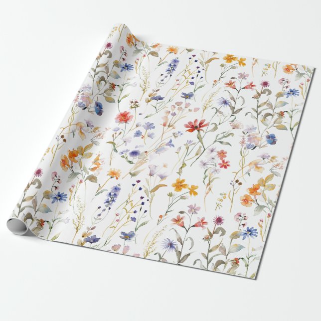 Papel De Regalo Flor silvestre colorida (Desenrollado)