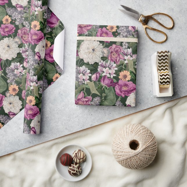 Papel De Regalo Flor silvestre elegante morada (Artesanía)