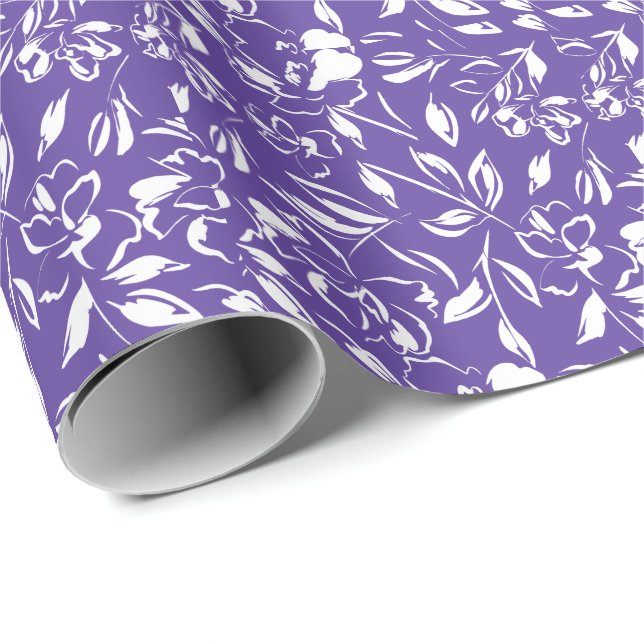 Papel De Regalo Flor silvestre Violet Baby Shower (Esquina del rollo)