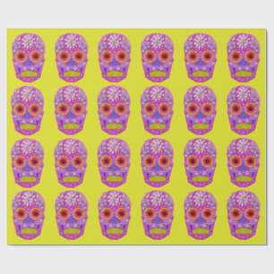 Papel De Regalo Flor Skull 2
