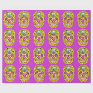 Papel De Regalo Flor Skull 3